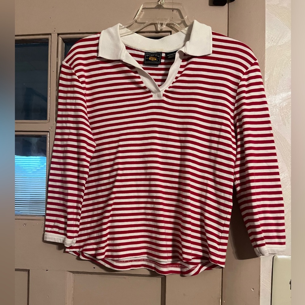 Route 66 Red and White Striped  Top